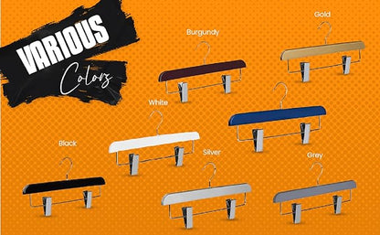 Abs Plastic Trouser Skirt Hangers, Perfect for Skirts, Pants, Slacks, Jeans, and More Set of 15 - Burgundy