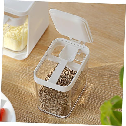 Mikinona Kitchen Seasoning Box Spoon Compact Condiment Jar for Easy Spice Storage Versatile Storage Container for and Seasonings for Kitchen Organization Style