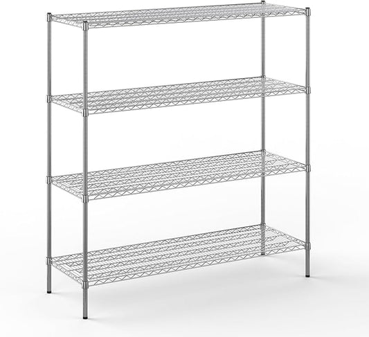 21" Deep x 60" Wide x 64" Height Wire Shelving Kit | 4-Tier | NSF Commercial Storage Rack Unit