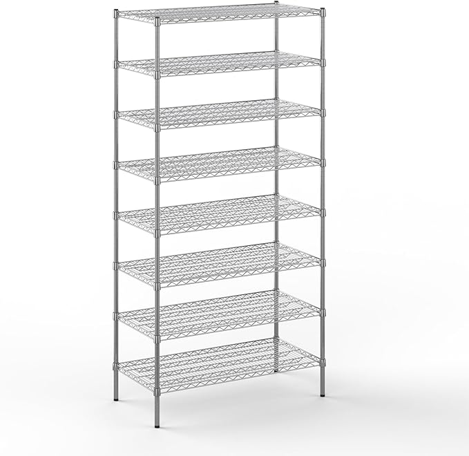 21" Deep x 42" Wide x 86" Height Wire Shelving Kit | 8-Tier | NSF Commercial Storage Rack Unit