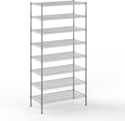 21" Deep x 42" Wide x 86" Height Wire Shelving Kit | 8-Tier | NSF Commercial Storage Rack Unit