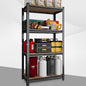 4 Tier Garage Shelving Wood Storage Shelves 4000 lb Load Capacity Adjustabl Shelf Units 45.6" H*23.6" W*11.8" D Metal Shelving Suitable for Basement Warehouse Pantry,Black