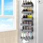 HuggieGems 6 Pack Magnetic Spice Rack Organizer for Refrigerator and Oven, Dark Grey Fridge Organizers and Storage for Kitchen