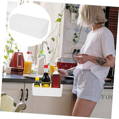 Cabilock Over Cabinet Door Organizer Kitchen Storage Basket for Spice and Seasoning Bottles Wall Mounted Storage for Tidy Cabinets Hanging Design Long Basket