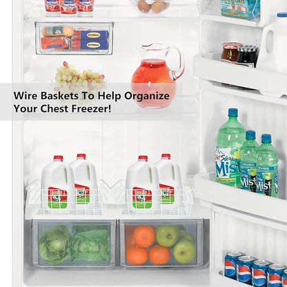 4 Pack Deep Freezer Organizer Bins Stackable Wire Basket for Organizing Metal Wire Storage Baskets for Pantry, Freezer Baskets for Chest Freezer, Upright Freezer