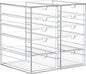 Sorbus Makeup Organizer With 10 Drawers, Acrylic Drawer Organizer for Makeup, Office Organization and Storage, Art Supplies, Jewelry, Stationary - 2 Pcs Clear Stackable Storage Bins Organizer Drawers
