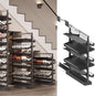 Pull-Out Shoe Rack Organizer for Closet Shoe Cabinet,Adjustable Height Retractable Metal Stackable Shoe Rack, Vertical Shelf Organizer for Small Bedroom Closet, Space Saving Storage, Black(50cm,5 Tier