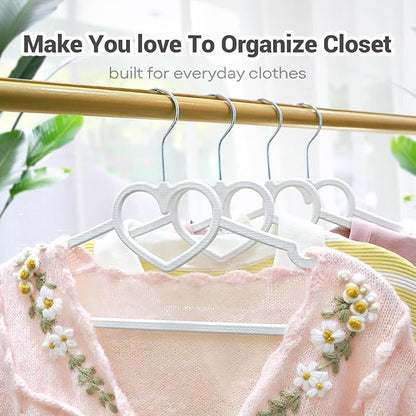 Plastic Hangers 50 Pack, Cute Clothes Hanger Ultra Thin Space Saving with 360 Degree Swivel Hook &Travel Clothesline -Strong Adult for Dress,Shirt,Coats