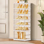 CIMLORD 6-Tier Foldable Shoe Rack for Closet Entryway 6-12Pairs,Stackable Clear Shoe Storage Boxes Organizer with Door Plastic Small Shoe Cabinet Bins with Lids Shoes Shelf Easy Assembly White