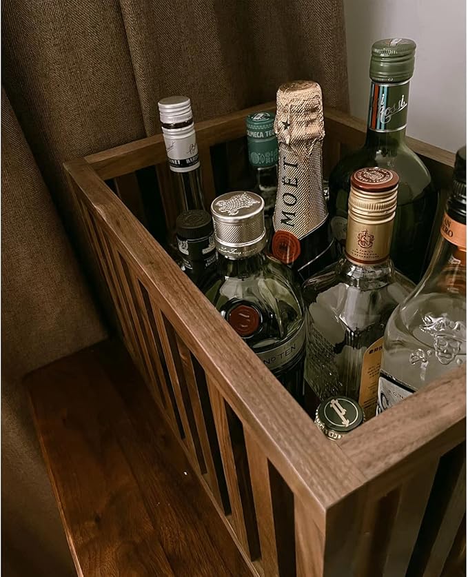 Extra Large Rectangular Solid Walnut Storage Basket, Natural Wood Storage Bins for Organizing, Wooden and Decorative for Organizing at Home 20 x 10 x 10 inches