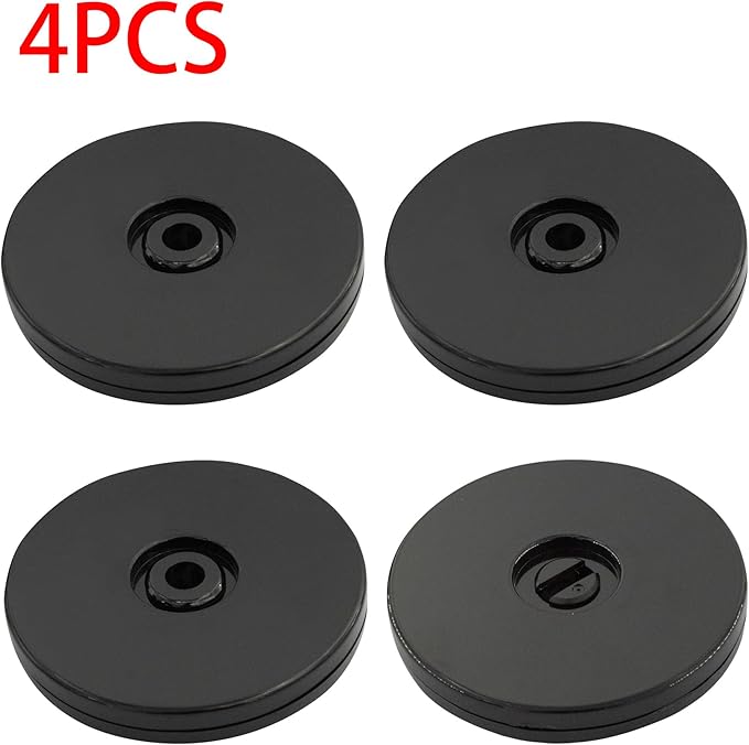 4 Pcs Black 3 inch Acrylic Lazy Susan Rotating Turntable Organizer Bearings - Round Swivel Plate for Spice Rack, Table, Cake, Kitchen Pantry