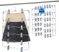 Skirt Pants Hangers with Clips,6Tier Skirt Hangers Space Saving,Metal Multi Pants Hangers and Storage Multi Clothes Shorts Hanger Organization,Space Saving Hangers with Clips (Blue, 4-Piece Set)