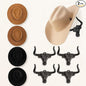 Cowboy Hat Rack for Wall - 4 Pack Cast Iron Cowboy Hat Holder,Hat Storage Organizer Hat Hooks for Wall Western Decor for Bedroom Western Gifts (Rust, 4 Pack)