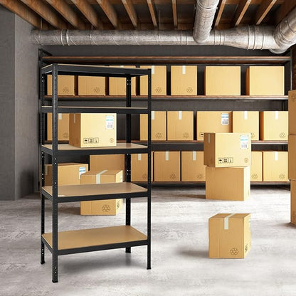 Tangkula 72" Storage Shelves, Heavy Duty Steel Frame 5-Tier Garage Shelf, Metal Multi-Use Storage Shelving Unit for Home/Office/Dormitory/Garage (1, Black)
