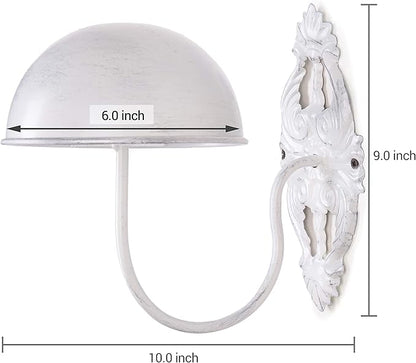 MyGift 2 Pcs Hat Display Wall Mount, Hat Holder, Cowboy Hat Rack for Wall, Baseball Cap Wig Helmet Organizer, White Metal