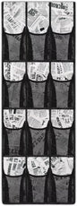 Newspaper Over The Door Shoe Organizer,Hanging Organizer for Cruise Ship Essentials,Space Saving Storage with Large 12 Pockets,Stable Spice Rack for Kitchen,Door Back Organizer