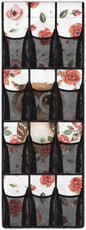 Owl Floral Over Door Organizer,12 Large Mesh Pockets Over the Door Shoe Organizer for Closet,Hanging Shoe Rack for Door Sneaker Hanger Boot Storage for Kids,Baby,Toddler,Girl