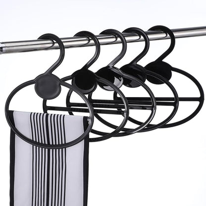 80 Pcs Scarf Hangers, Plastic Scarf Holder Organizer with Center Bar, Space Saving Clothes Hanger for Scarves, Ties, Belts, Headbands (Black)