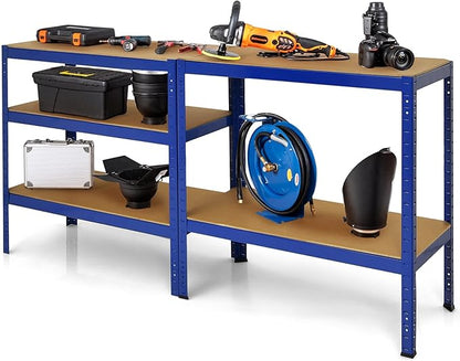 Tangkula 72" Storage Shelves, Heavy Duty Steel Frame 5-Tier Garage Shelf, Metal Multi-Use Storage Shelving Unit for Home/Office/Dormitory/Garage (1, Navy Blue)