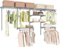 Tangkula 4 to 8 FT Custom Closet System, Wall Mounted Closet with Hanging Rod, Metal Hanging Storage Organizer Rack Wardrobe with Shelves, Adjustable Closet System Kit for Bedroom (Gray)