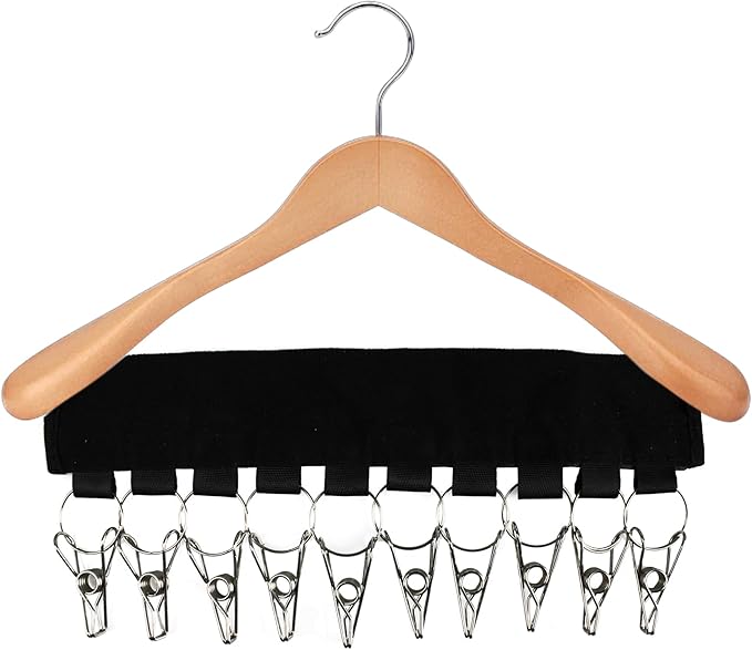 Septe 2Pcs Hat Organizer for Hanger Hat Rack for Baseball Caps Hat Racks Holder 10 Hat Storage Clips for hanging and display (Black)