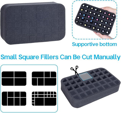 Nail Polish Organizer Holder Foam Pad with Slots for Storage 40 Bottles (15ml/0.5fl.oz) Nail Polish or Essential Oil Tray for Drawers Black