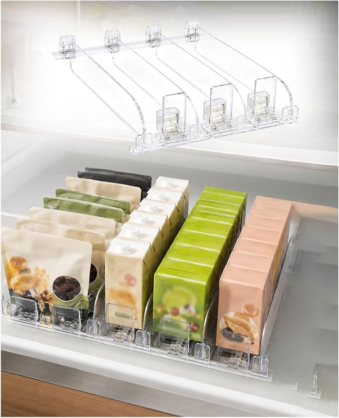 Adjustable Sliding Organizer, Self-Feed Fridge Tray, Rolling Beverage Storage for Pantry, Kitchen and Retail Shelves(3 PCS,35 cm)
