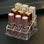 Lipstick Lip Gloss Organizer Small Clear Lipstick Holder 9 Slots Acrylic Case Essential Oil Rollerball Perfume Holder Display Cases for Brushes, Bottles