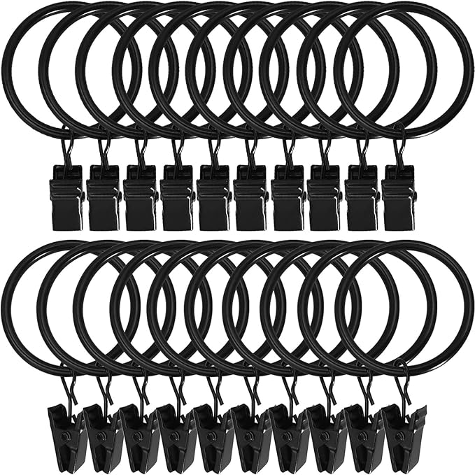 20 Hooks with Clips for Hat Rack