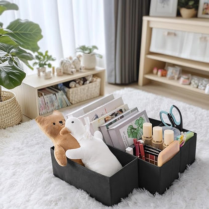 Criusia Drawer Organizer Clothes, 21 Pack Dresser Organizer for Baby Clothes, Underwear, Sock - Foldable Closet Organization and Storage Dividers Bins for Nursery, Bedroom (Black)
