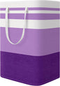 StorageRight Large Collapsible Laundry Basket Hamper with Easy Carry Handles，Freestanding Clothes Hampers for Laundry, Bedroom, Dorm, Towels, Toys, 75L, Purple