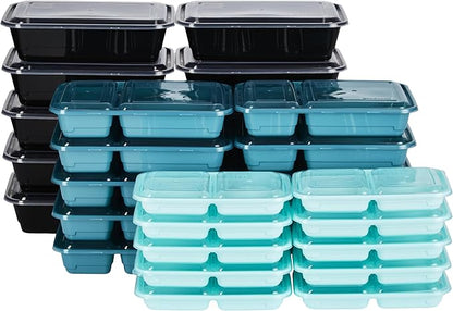 GoodCook Meal & Snack Prep Container Set, Includes Embossed Measurements & Color Coordinated Lids, Made Without BPA, 60-Piece Set