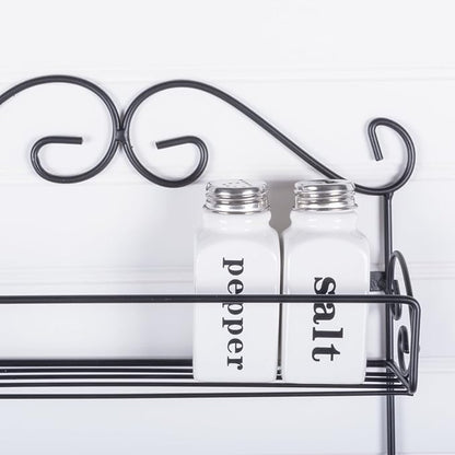 DII Farmhouse Vintage Decorative Metal Pantry Spice Rack Organizer, 11Lx2.6Wx18H, 3 Tier Spice Rack - Rustic