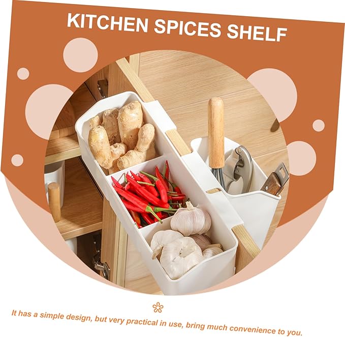 Over Cabinet Door Organizer Kitchen Storage Basket for Condiments Ginger Garlic Holder Punch Installation Elegant Design Space Saving for Easy Access