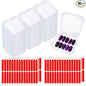 Press on Nail Box,30 Sets Display Case Artificial Nail Display Storage Box with 60 Pcs Adhesive Double Sided Tape Acrylic Nail Box Press On Nail Packaging for Nail Salon