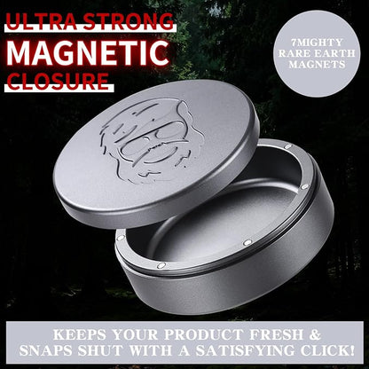 3.0inchBEIJIATE Magnetic Metal Can, Holder, Metal Container, Carved Tin with Magnetic Closure, Aluminum Container, Slim Pouch Can, zyn metal can,zyn container Storage Box Set (Grey)