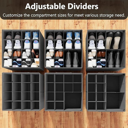 for 2 Pack Shoe Organizer for Closet, Fits up to 32 Pairs, Small Space Shoe