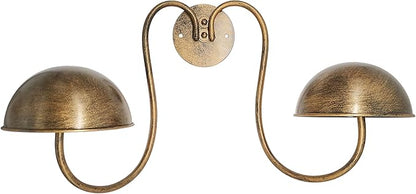 Owlgift Modern Metal Wall Mounted Entryway Retail Hat Rack/Wig Display Stand w/ 2 Circular Hat Hooks, Bronze