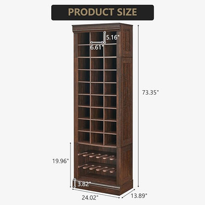 10-Tier Shoe Storage Cabinet, Freestanding Wooden Shoe Rack with Cubbies, Farmhouse Tall Shoes Cubby Organizer for Entryway, Mudrooms, Living Room
