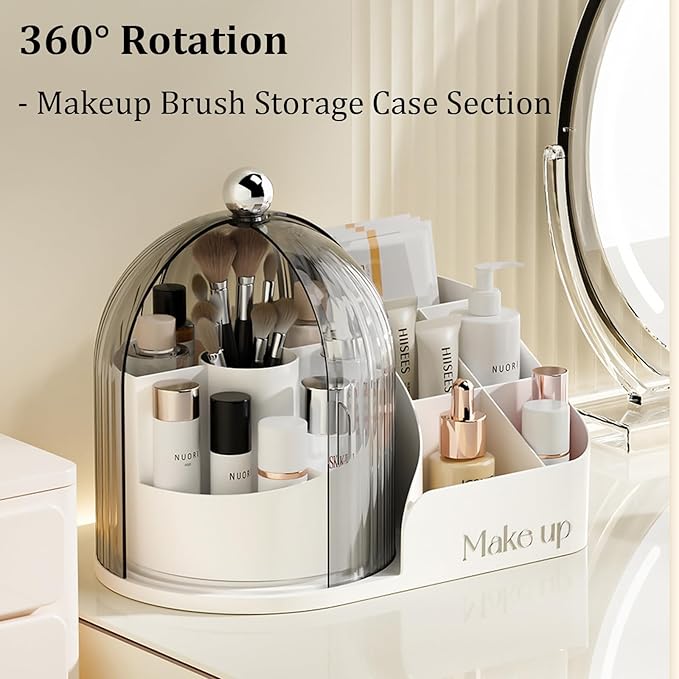 Makeup Organizer with Drawers,Large Capacity Perfume Organizer,Vanity,Bathroom,Bedroom Countertop Storage for Cosmetics, Perfume, Brushes, Eyeshadow, Skincare,Lipstick, Nail Polish (White-Large)