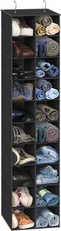 Simple Houseware 20 Section Shelves Hanging Shoes Organizer Holder for Closet, Black