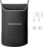 SAVERHO Black Hanging Laundry Hamper Bag, XL Door Hanging Hamper with Large Openging Laundry Hamper Storage Bag Large Size 36X22 Inch (Black)