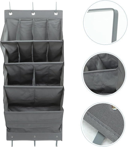 OSALADI Large Capacity Hanging Bag Pendant Over Door Organizer with Compartments Multi-layer Shoe and Item Storage Pouch for Home Slippers Shoes Bags Umbrellas and Nursery Essentials Gray