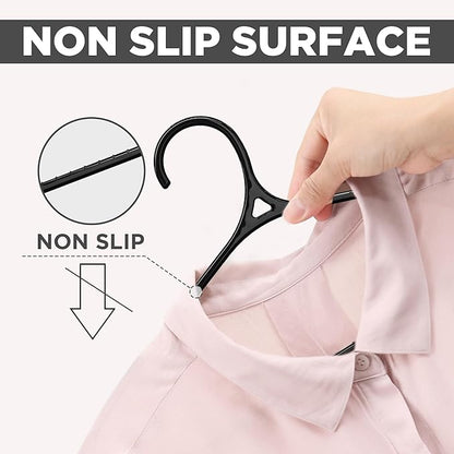 Utopia Home Clothes Hangers - Standard Plastic Hangers Space Saving - Durable Coat Hangers 50 Pack (Black)