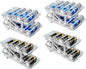 Xicennego Set of 4 Adjustable Soda Can Organizer for Refrigerator, Cabinets, Countertops, Beverage Can Dispenser for Fridge, for Standard Cans, Skinny Cans, And Tall Cans (Blue)