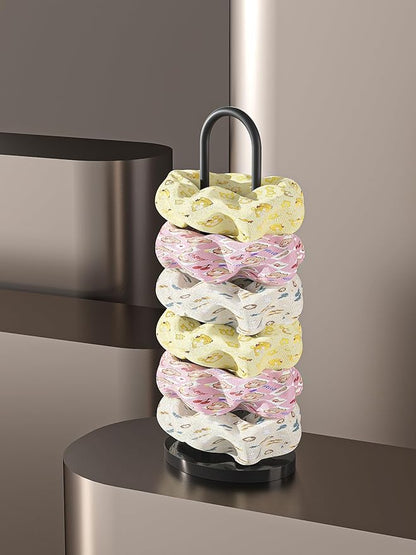 Scrunchie Holder,Hair Tie Organizer Holder,Hair Accessories Organizer Stand,Metal and Acrylic Combination Hair Accessory Storage Displays Holder (Black)