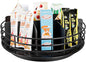 Snack Organizer - Versatile Snack Storage, Lazy Susan with Convenient Grab-and-Go Design, Metal Snack Holder for Home, Office, Breakroom, 11.85" L x 11.85" W x 4.17" H (Matte Black)