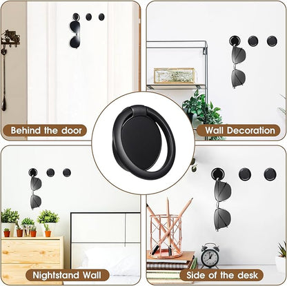 JJUNW 6 Pack Sunglasses Organizer Wall Mounted Sunglasses Holder Black Hanging Eyeglass Holder Multiple Glasses Rack