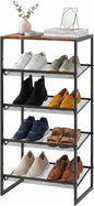 Shoe Rack，5 Tier Shoe Storage Organizer，Sturdy Shoe Shelf,Boot Rack with a Fine Mesh Shelves，for Entryway, Living Room, Hallway，Small Space,11.8 x 16.5 x 27.9 Inches,Brown