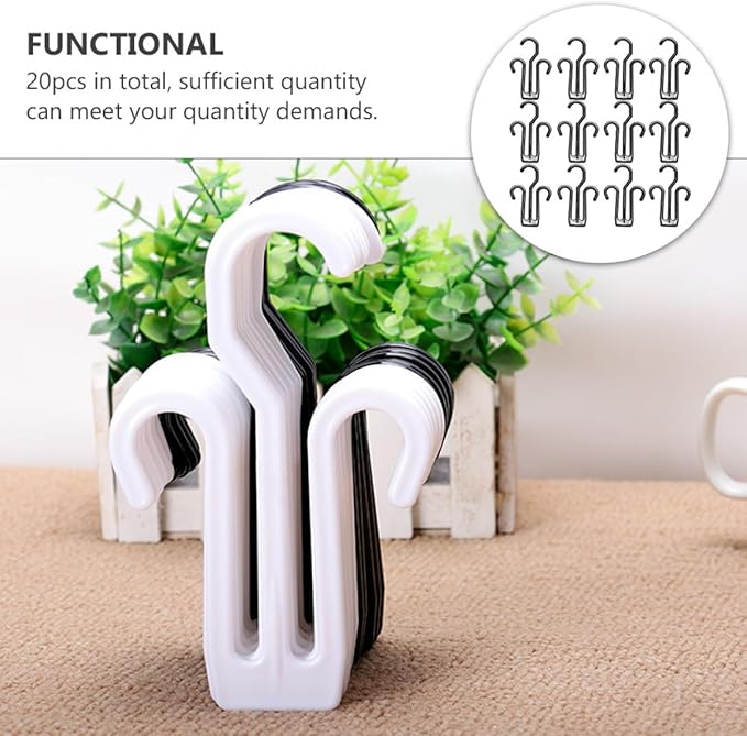 balacoo 20pcs Black Plastic Hanging Shoe Organizer Rack with Hooks for Slipper Drying and Shoe Storage for Home Dormitory and Hotel Use
